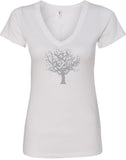 Grey Tree of Life Ideal V-neck Yoga Tee Shirt - Yoga Clothing for You