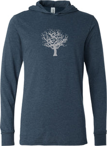 Grey Tree of Life Lightweight Yoga Hoodie Tee Shirt - Yoga Clothing for You