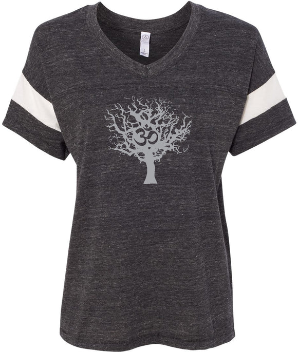 Grey Tree of Life Eco-Friendly V-neck Yoga Tee Shirt - Yoga Clothing for You