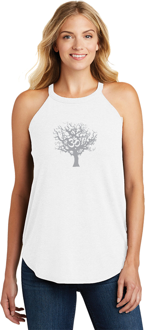 Grey Tree of Life Triblend Yoga Rocker Tank Top - Yoga Clothing for You
