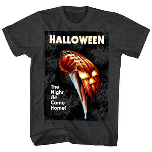 Halloween T-Shirt The Night He Came Home Black Heather Tee - Yoga Clothing for You