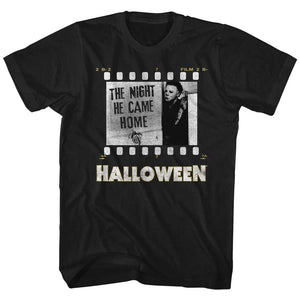 Halloween Tall T-Shirt Film Strip Black Tee - Yoga Clothing for You