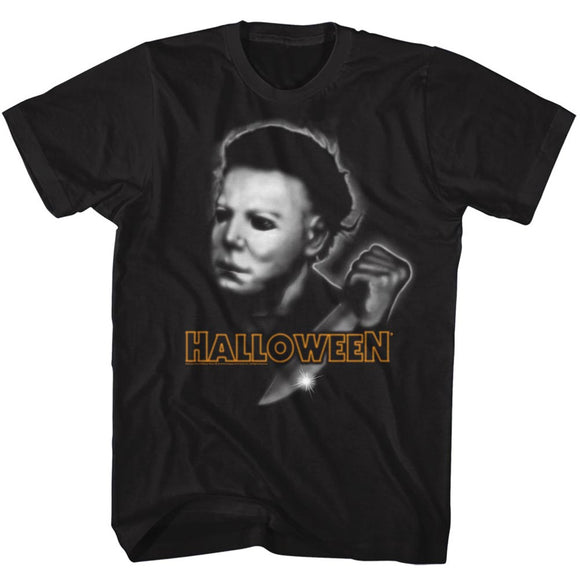 Halloween T-Shirt Blurred Michael Myers Black Tee - Yoga Clothing for You