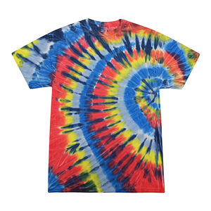 Tie Dye Multi Color Side Swirl Classic Fit Crewneck Short Sleeve T-shirt for Mens Women Adult T-shirt, Harmony - Yoga Clothing for You