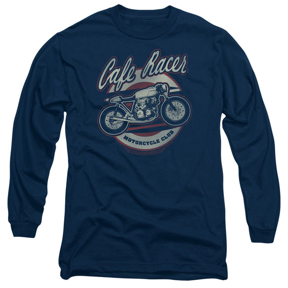 Honda Long Sleeve T-Shirt Cafe Racer Motorcycle Club Navy Tee - Yoga Clothing for You