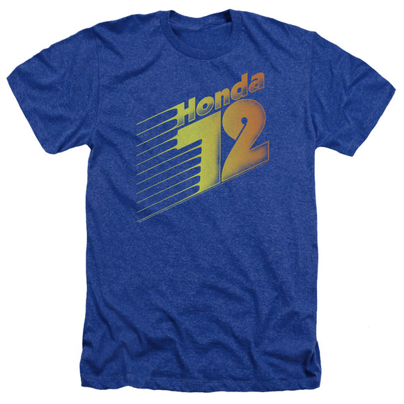 Honda Heather T-Shirt '72 Text Gradient Royal Tee - Yoga Clothing for You