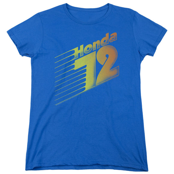 Honda Womens T-Shirt '72 Text Gradient Royal Tee - Yoga Clothing for You