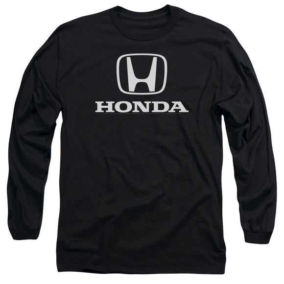 Honda Long Sleeve T-Shirt White Standard Logo Black Tee - Yoga Clothing for You