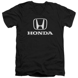 Honda V-Neck T-Shirt White Standard Logo Black Tee - Yoga Clothing for You