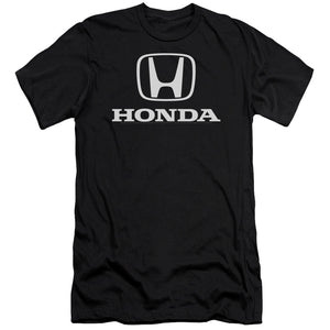 Honda Premium Canvas T-Shirt White Standard Logo Black Tee - Yoga Clothing for You