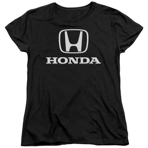 Honda Womens T-Shirt White Standard Logo Black Tee - Yoga Clothing for You