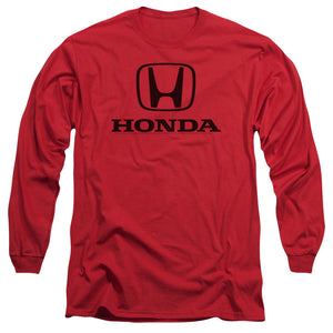 Honda Long Sleeve T-Shirt Black Standard Logo Red Tee - Yoga Clothing for You