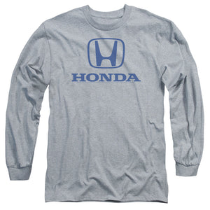 Honda Long Sleeve T-Shirt Blue Standard Logo Heather Tee - Yoga Clothing for You