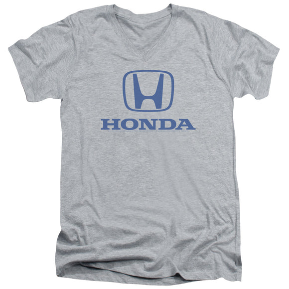 Honda V-Neck T-Shirt Blue Standard Logo Heather Tee - Yoga Clothing for You