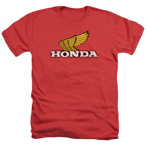 Honda Heather T-Shirt Distressed Gold Wing Logo Red Tee - Yoga Clothing for You