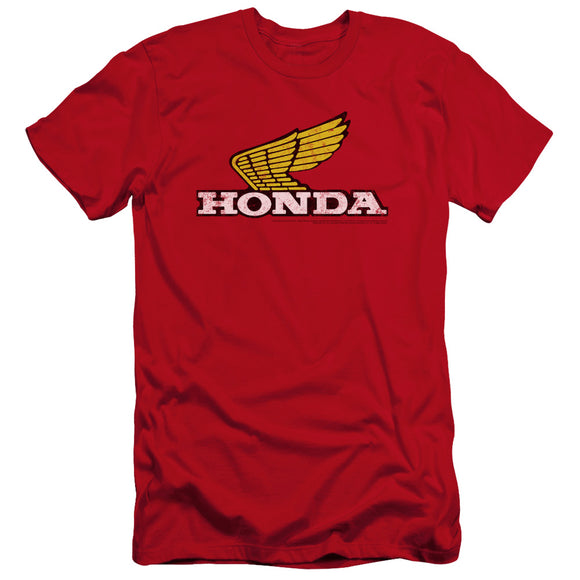 Honda Premium Canvas T-Shirt Distressed Gold Wing Logo Red Tee - Yoga Clothing for You
