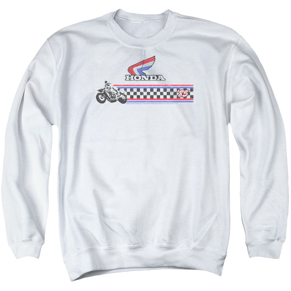 Honda Sweatshirt '85 Classic Red White Blue Logo White Pullover - Yoga Clothing for You