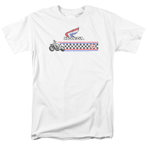 Honda Mens T-Shirt '85 Classic Red White Blue Logo White Tee - Yoga Clothing for You