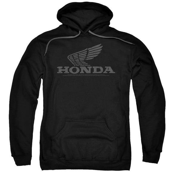 Honda Hoodie Distressed Vintage Grey Wing Black Hoody - Yoga Clothing for You