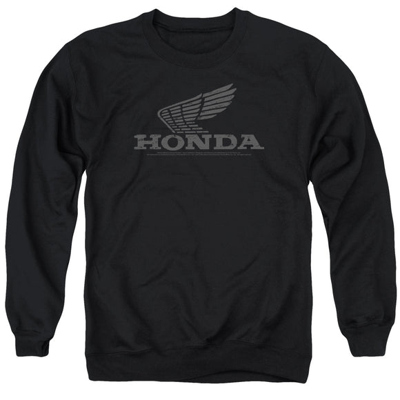 Honda Sweatshirt Distressed Vintage Grey Wing Black Pullover - Yoga Clothing for You