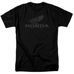 Honda Mens T-Shirt Distressed Vintage Grey Wing Black Tee - Yoga Clothing for You