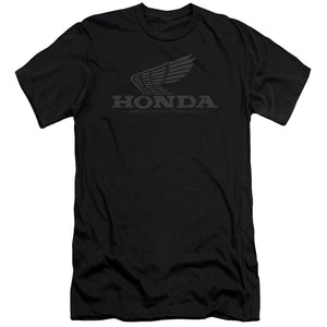 Honda Premium Canvas T-Shirt Distressed Vintage Grey Wing Black Tee - Yoga Clothing for You