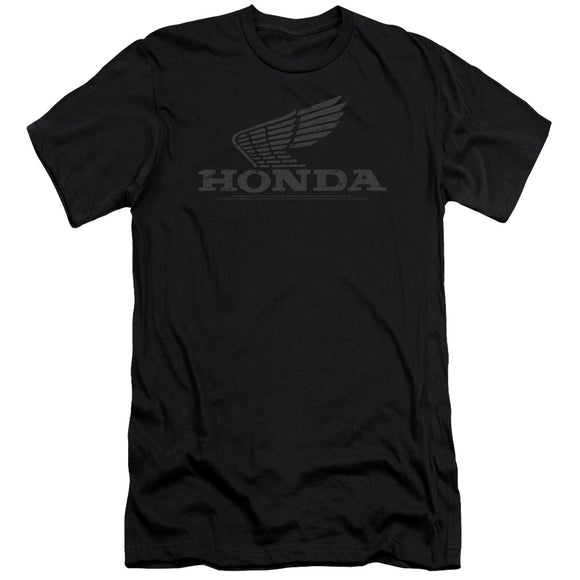 Honda Slim Fit T-Shirt Distressed Vintage Grey Wing Black Tee - Yoga Clothing for You