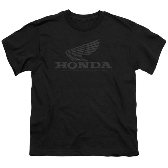 Honda Kids T-Shirt Distressed Vintage Grey Wing Black Tee - Yoga Clothing for You