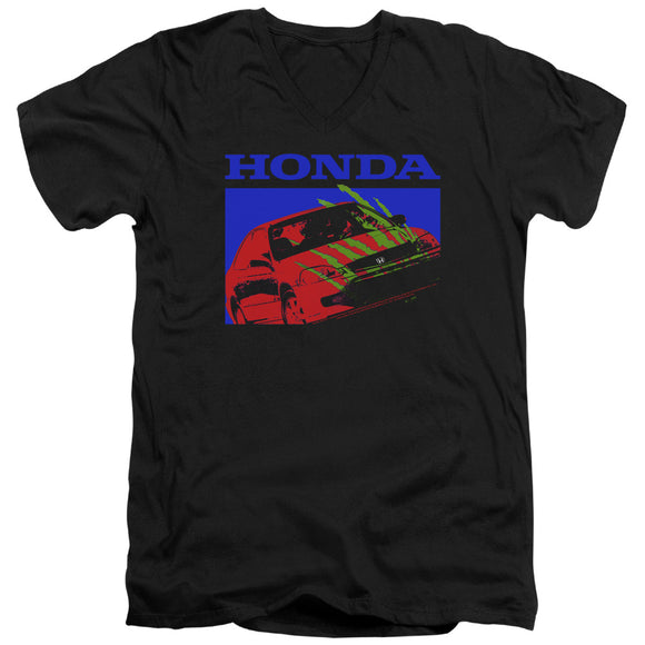 Honda V-Neck T-Shirt Bold Civic Coupe Black Tee - Yoga Clothing for You