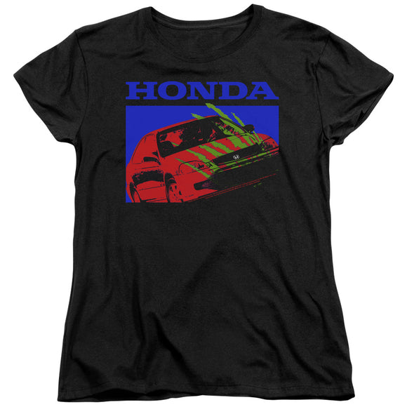 Honda Womens T-Shirt Bold Civic Coupe Black Tee - Yoga Clothing for You