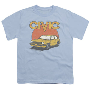 Honda Kids T-Shirt Distressed 1970s Civic Light Blue Tee - Yoga Clothing for You