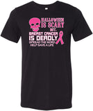 Breast Cancer T-shirt Halloween Scary Tri Blend Shirt - Yoga Clothing for You
