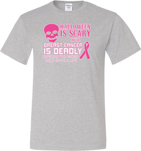 Breast Cancer T-shirt Halloween Scary Tall Tee - Yoga Clothing for You