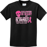 Kids Breast Cancer T-shirt Halloween Scary Youth Tee - Yoga Clothing for You