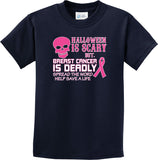 Kids Breast Cancer T-shirt Halloween Scary Youth Tee - Yoga Clothing for You