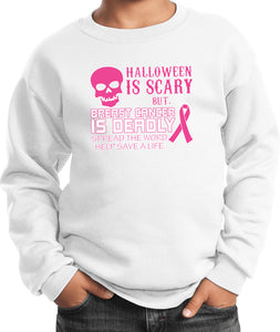 Kids Breast Cancer Sweatshirt Halloween Scary - Yoga Clothing for You