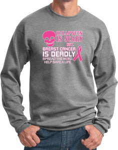 Breast Cancer Sweatshirt Halloween Scary - Yoga Clothing for You