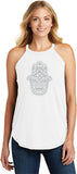 Grey Hamsa OM Triblend Yoga Rocker Tank Top - Yoga Clothing for You