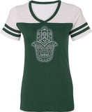 Grey Hamsa OM Powder Puff Yoga Tee Shirt - Yoga Clothing for You