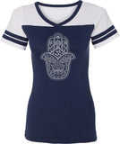 Grey Hamsa OM Powder Puff Yoga Tee Shirt - Yoga Clothing for You