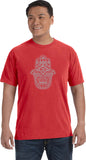 Grey Hamsa OM Heavyweight Pigment Dye Yoga Tee Shirt - Yoga Clothing for You