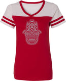 Grey Hamsa OM Powder Puff Yoga Tee Shirt - Yoga Clothing for You