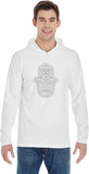 Grey Hamsa OM Heavyweight Pigment Hoodie Yoga Tee Shirt - Yoga Clothing for You