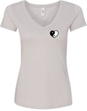 Yin Yang Heart Pocket Print Ideal V-neck Yoga Tee Shirt - Yoga Clothing for You