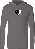 Yin Yang Heart Lightweight Yoga Hoodie Tee Shirt - Yoga Clothing for You