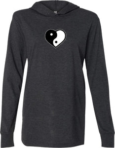 Yin Yang Heart Lightweight Yoga Hoodie Tee Shirt - Yoga Clothing for You