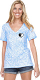 Yin Yang Heart Pocket Print Burnout V-neck Yoga Tee Shirt - Yoga Clothing for You