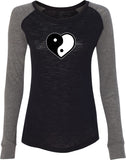 Yin Yang Heart Preppy Patch Yoga Tee Shirt - Yoga Clothing for You