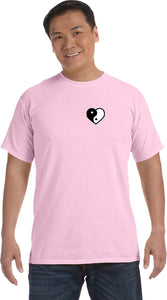 Yin Yang Heart Pocket Print Pigment Dye Yoga Tee Shirt - Yoga Clothing for You
