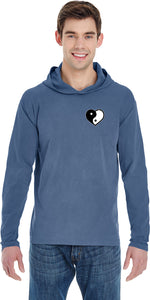Yin Yang Heart Pocket Print Pigment Hoodie Yoga Tee Shirt - Yoga Clothing for You